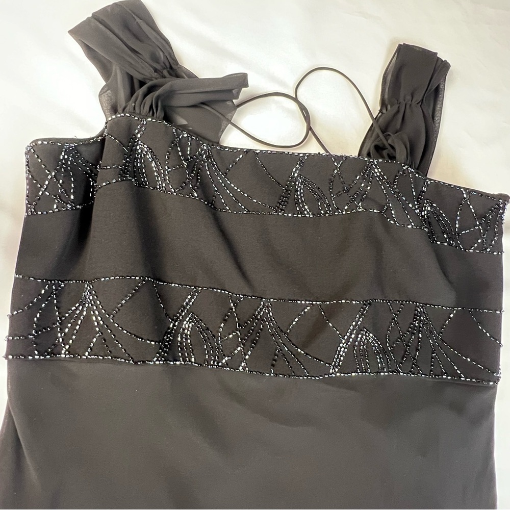 Evan Picone - Women’s Spaghetti Strap Dress - Size 8 - Black - Beading - Picture 6 of 8